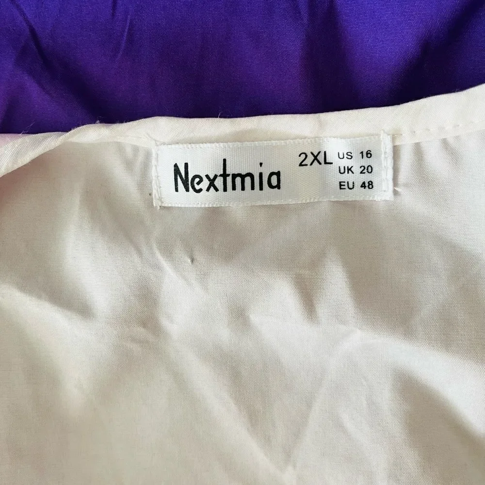 Nextmia purple ombré top with silver sequin bodice and straps size 2XL, size 16._6